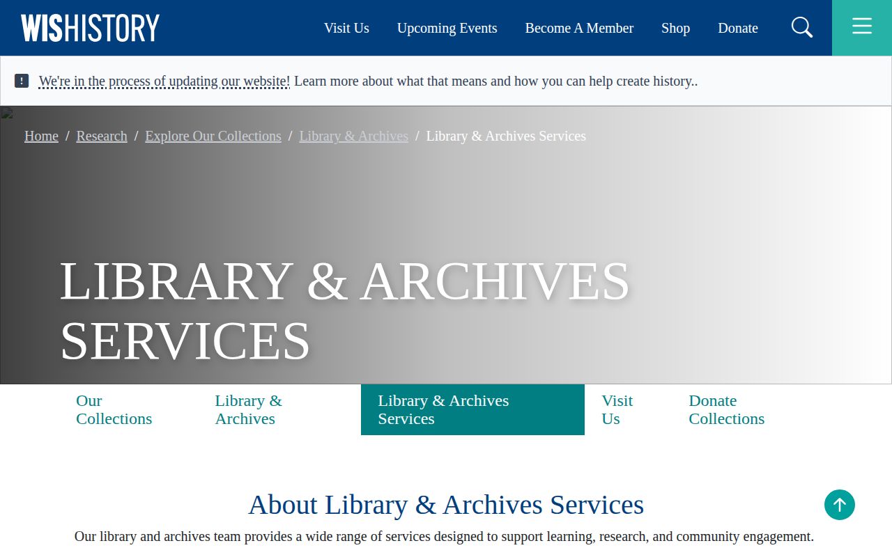 Wisconsin Historical Society Library and Archives Services page for access and copy requests